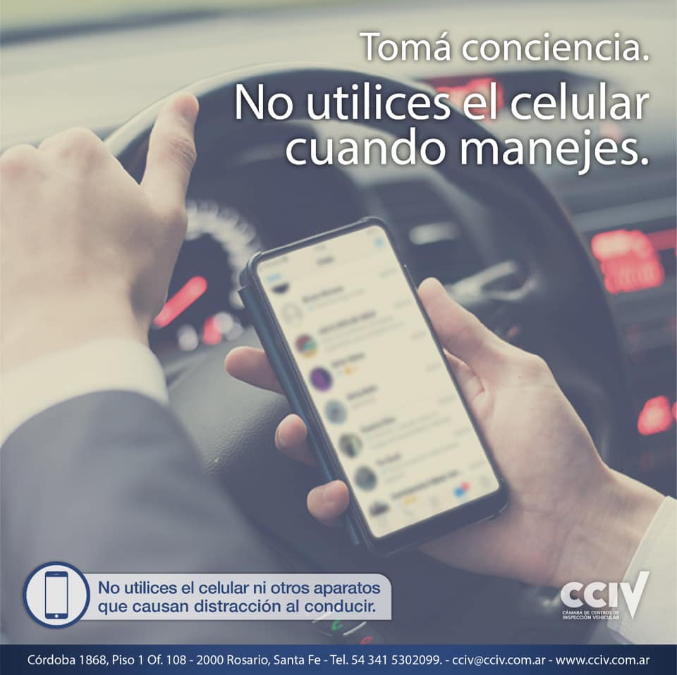 Si manejás, NO veas el celular. Evitá un accidente.